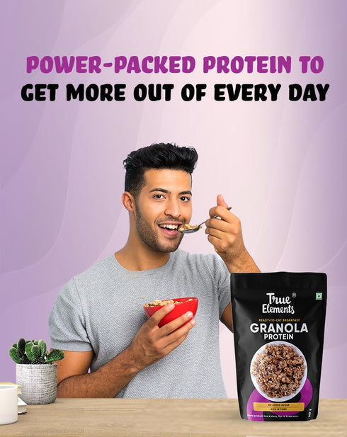 900g 7g True Elements Protein Granola - Certified Gluten Free Granola Loaded with Seeds & Nuts | Sugar Free Granola |
