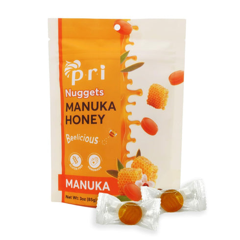 P.R.I Manuka Honey Nuggets, Sweet All Natural Hard Candy Treat, 3oz