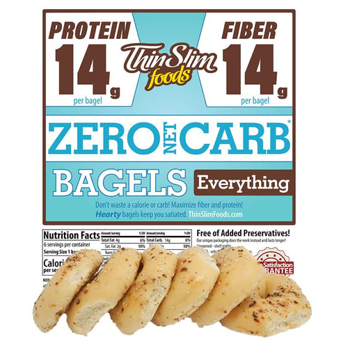 ThinSlim Foods Keto Bagels | Low Carb Everything, 1 Pack (6 Zero