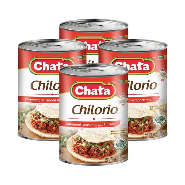 Chata Mexican Pork Chilorio, Seasoned Shredded Pork, 13.05 oz Can (Pack of