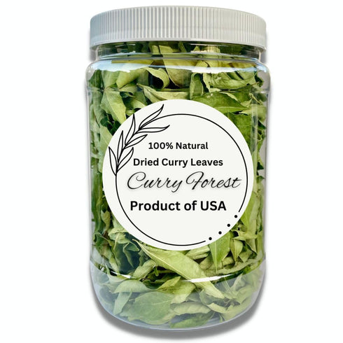 CurryForest Premium Dried Curry Leaves-100% Natural, Pesticide-Free Whole Leaves, USA Grown, Air