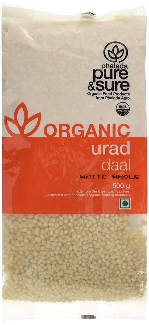Hindustan Mart Pure & Sure Organic White Urad Dal Whole,500 g