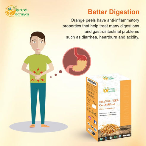 Herbs Botanica Dried Orange Peel, Organic Cut & Sifted Natural Zest for Tea