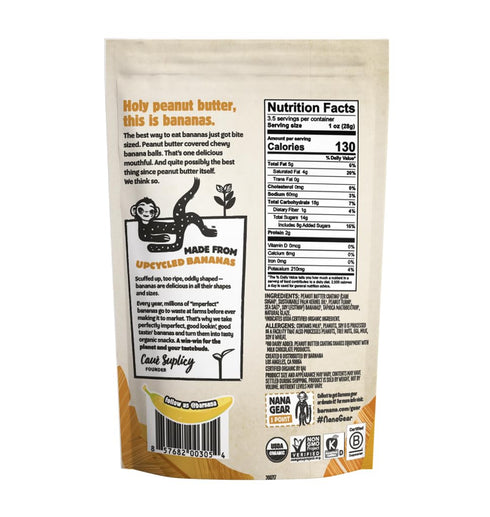 3.5 (Pack 3) Barnana Organic Peanut Butter Dipped Chewy Banana Bites, Ounce Bag