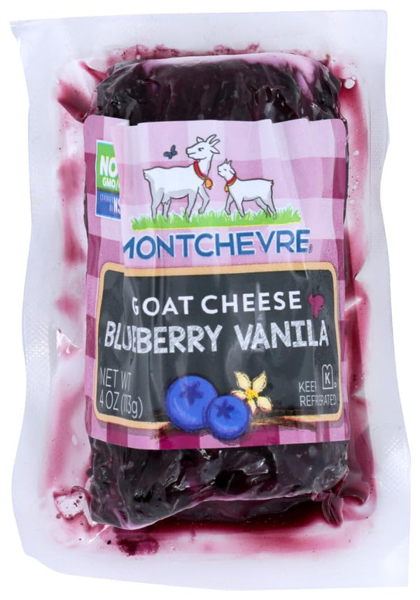 Montchevre Fresh Goat Cheese Log Blueberry Vanilla, 4 Ounce