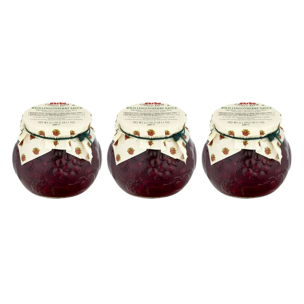 Darbo D'arbo Wild Lingonberry Sauce Premium Fruit Spread, 21.1 oz Jars (600g) Authentic