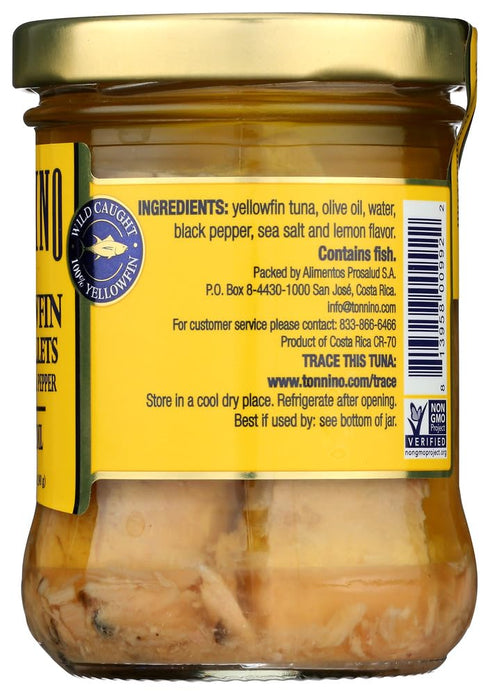 6.7 oz 3PC Tonnino Tuna Fillets with Lemon & Pepper in Olive Oil