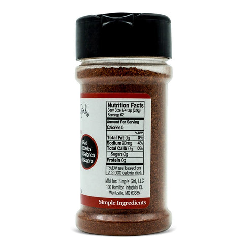 Simple Girl BBQ Seasoning - Sugar Free, Natural Herbs and Spices, Gluten Free, Diabetic Friendly