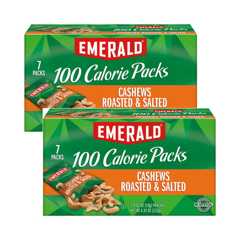 Emerald Nuts, Cashews Roasted & Salted, 100 Calorie Packs, 7 Ct, 4.34
