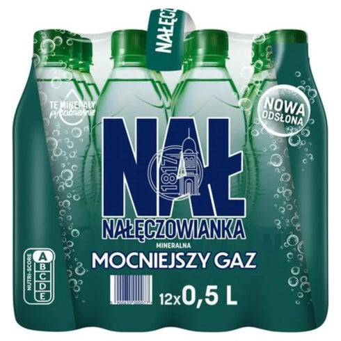 Naleczowianka Mineral Water Product of Poland (12x16.9fl oz/500ml, Strong Carbonated)