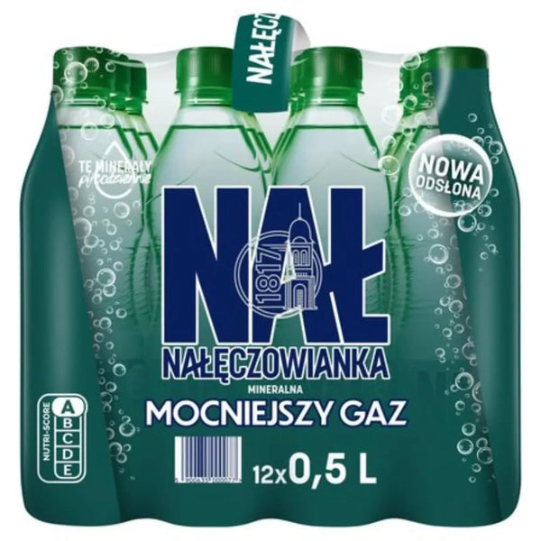 Naleczowianka Mineral Water Product of Poland (12x16.9fl oz/500ml, Strong Carbonated)