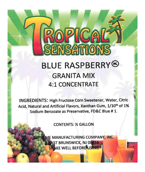 64 oz Smoothie Slushie Mix, Tropical Sensations, bottle (Blue Raspberry)