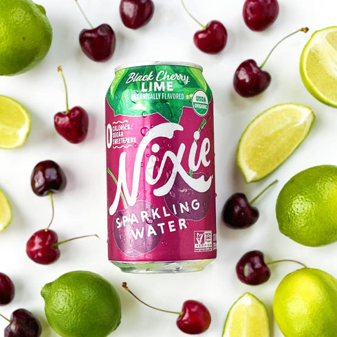 12 oz 24 pack 0 0 0 Nixie Sparkling Water, Black Cherry Lime | fl cans, | Organic, Vegan, Non-GMO, Gluten Free
