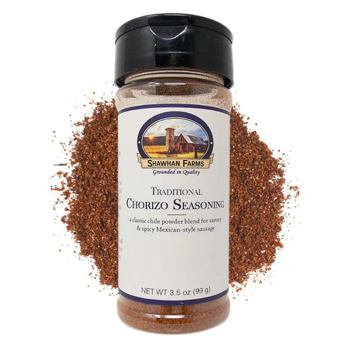 Shawhan Farms Chorizo Seasoning, Traditional, Non-GMO, Gluten Free, 3.5 Ounce Bottle