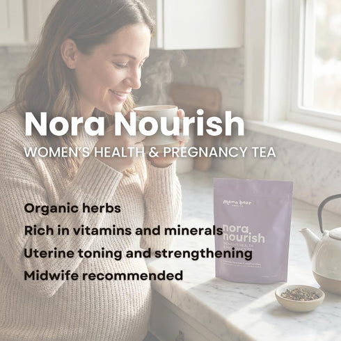 (1 oz (15 Nora Nourish Organic Pregnancy Tea Red Raspberry Leaf Herbal Blend for Third Trimester, Postpartum & Women's