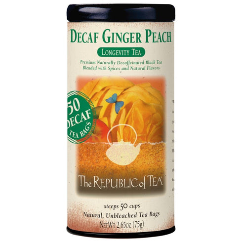 The Republic of Tea - Decaf Ginger Peach Black Tea, Tin of
