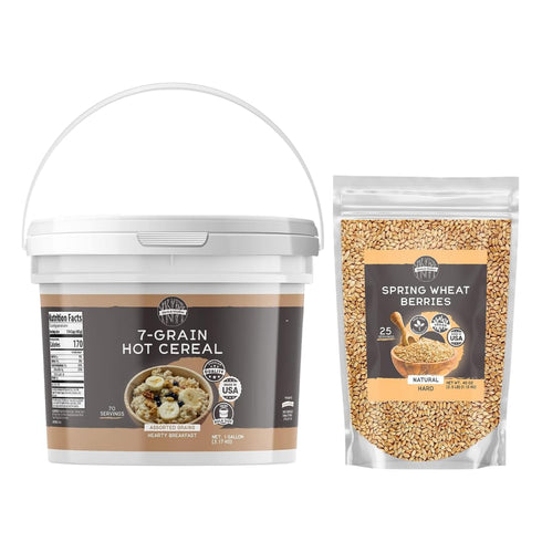 Birch & Meadow Spring Red Wheat Berries and 7-Grain Hot Cereal Bundle,