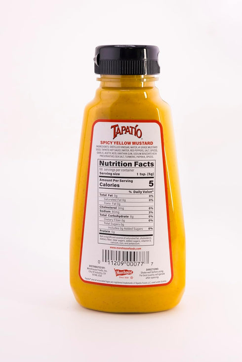 Morehouse 12oz Tapatio Spicy Yellow Mustard - - Bottle