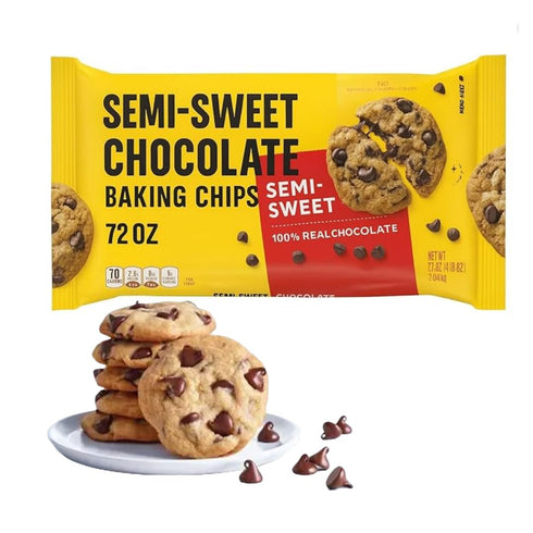 Generic Semi-Sweet Chocolate Baking Chips, 100% Real Chocolate, 72 Ounce, Kosher, Gluten Free