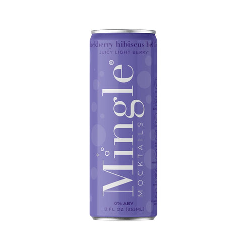 12 Pack, 12 oz Mingle Mocktails Blackberry Hibiscus Bellini Non Alcoholic Drinks, Alcohol Alternative Pre-Mixed Drinks