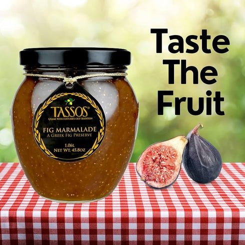 Tassos (1 Traditional Greek Fig Preserve Spread Marmalade Jar)