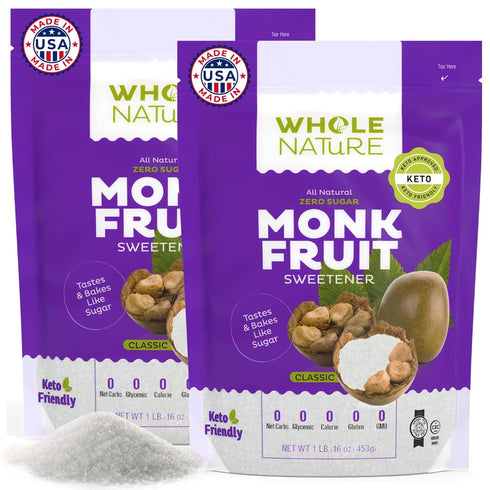 Whole Nature 100% Monk Fruit Sweetener With Erythritol Granulated - 2lb Pure