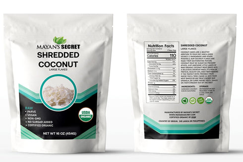 1 Lb 1 LB) USDA Certified Organic Coconut Flakes Unsweetened -Perfect for Baking | Making Coconut Milk (Coconut Flakes
