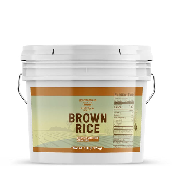 Unpretentious Short Grain Brown Rice, 1 Gallon, Gluten Free, Vegan Friendly, Non