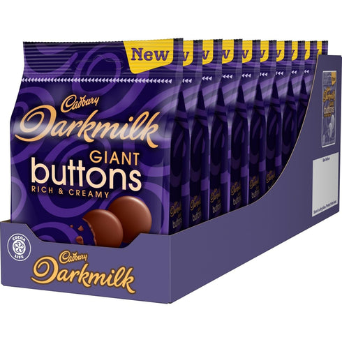 Cadbury 90g (Pack 10) Darkmilk Giant Buttons Rich & Creamy Bag