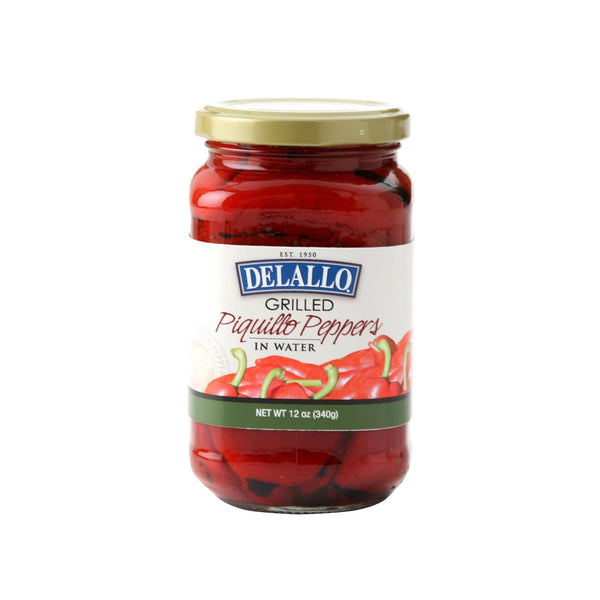 DeLallo Grilled Piquillo Peppers, Sweet Smoky Flavor, For Cooking and Stuffing, Gluten