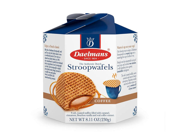 Daelmans Coffee Flavored Caramel Stroopwafels - Waffle Cookies, Sweet Snack for Coffee