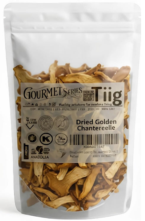 Whole Dried Golden Chanterelle Mushrooms (Cantharellus cibarius) 100 g ( 3.5 oz)
