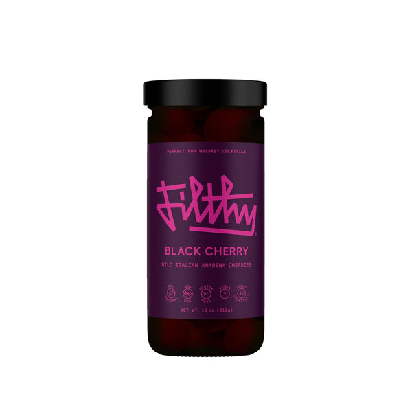 Filthy Cocktail Amarena Black Cherries, Premium Cocktail Garnish, All Natural Wild Italian