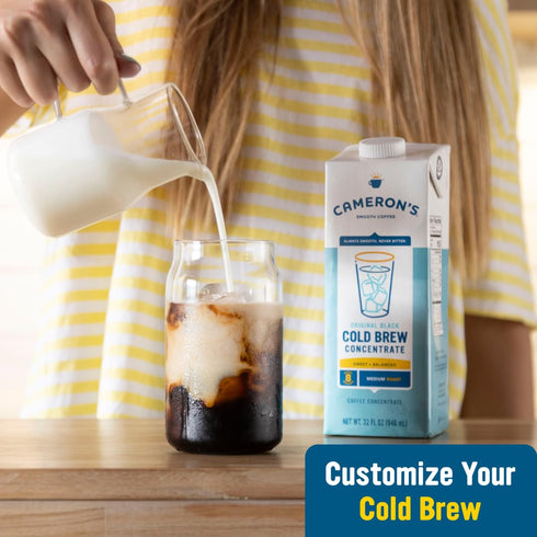 32 oz (Pack 6) Cameron's Coffee Cold Brew Coffee Concentrate, Vanilla Bean, Smooth Flavored Coffee, Multiserve, Shelf