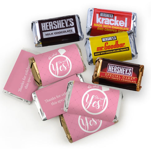 128 (1.58lbs) Pcs Pink She Said Yes Bridal Shower Assorted Chocolate Mix