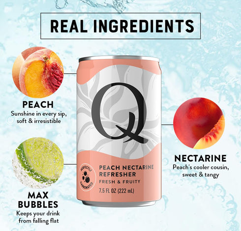 Pack (8PK) 2 7.5oz Q MIXERS Refreshers Sparkling Hydration Beverage Variety of Each Flavor: Pineapple Passion