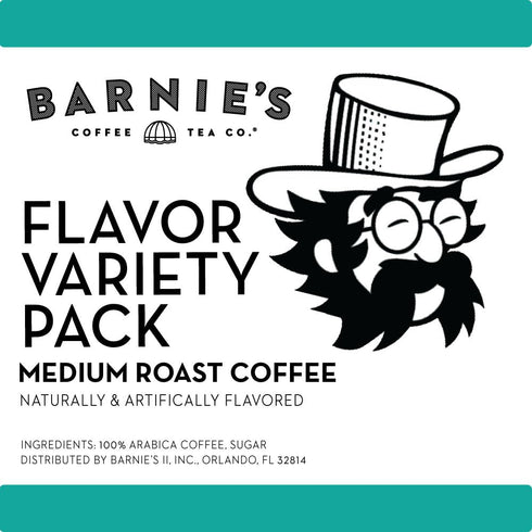 Pack, 32 Count Barnie's Coffee Pods with Santa's White Christmas, Southern Pecan, Creamy Buttery Caramel, and Cool Cafe