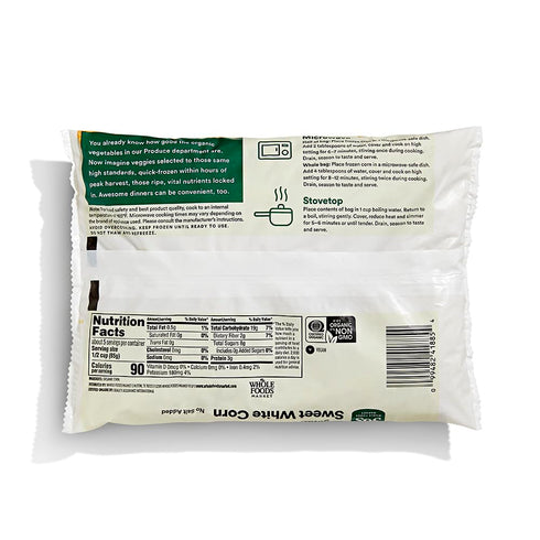 365 by Whole Foods Market 16 (Frozen) , Organic Sweet White Corn, Ounce