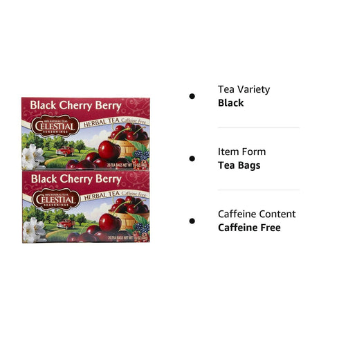 20 Count (Pack 2) Celestial Seasonings Black Cherry Berry Tea Bags
