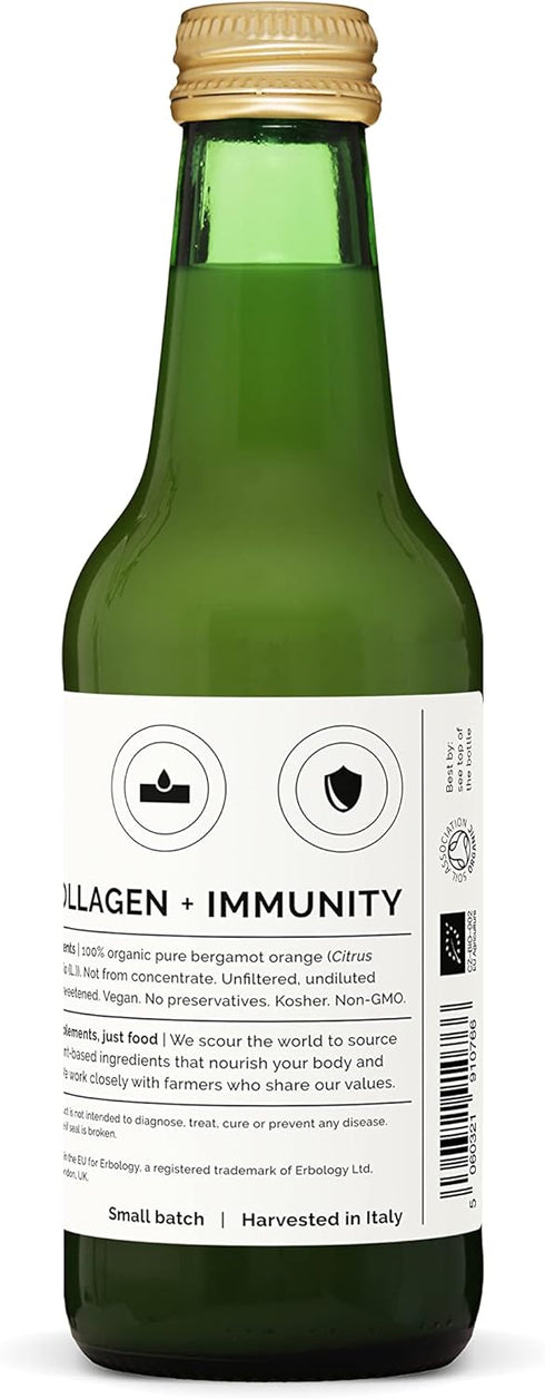 100% 8.5 oz Immunity Organic Bergamot Juice fl - Supports and Collagen Production - Rich in Vitamin C and Bioactive