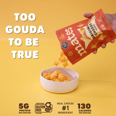34 4 Pack Degrees Mates Original Gouda Cheese Crisps - Light & Crispy Cheese Crisps | Gluten-Free, Low Calorie, Healthy