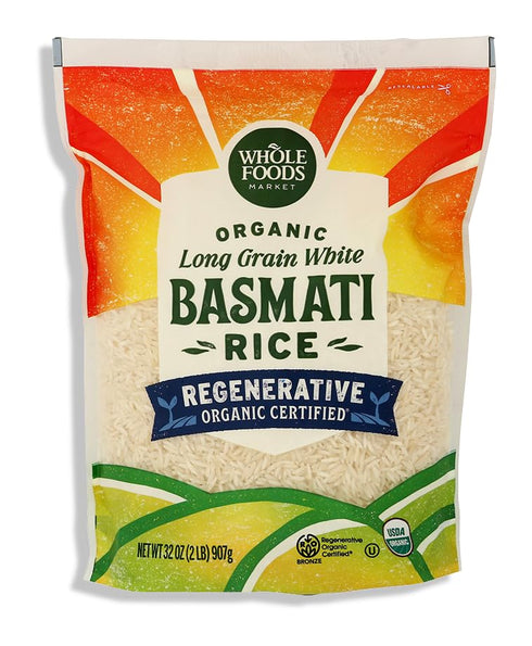 WHOLE FOODS MARKET Organic Regenerative Basmati White Rice, 32 OZ