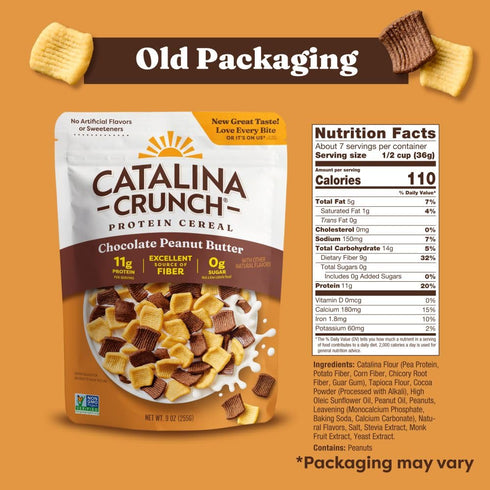 11g 9 oz. (Pack 2) (Packaging Catalina Crunch Protein Cereal - Sugar Free Breakfast Cereal with of Protein - Gluten