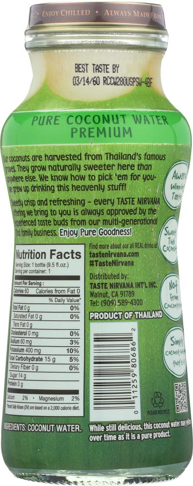 9.5 oz (280 ml) (Pack 6) Taste Nirvana Real Coconut Water