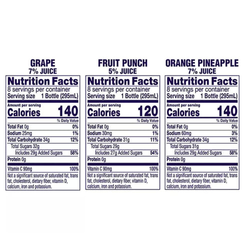 hephboard Pack 10 Oz 18 Pack Obanic Welch's Fruit Juice Variety - Grape, Fruit Punch, and Orange Pineapple - Fl Bottles