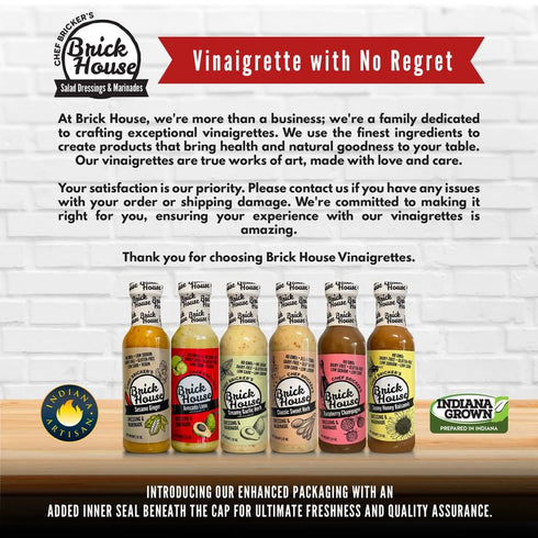 12 Oz 2 Pack Brick House Classic Sweet Herb Vinaigrette Dressing & Marinade, - Low-Sodium, Low-Carb, Dairy-Free