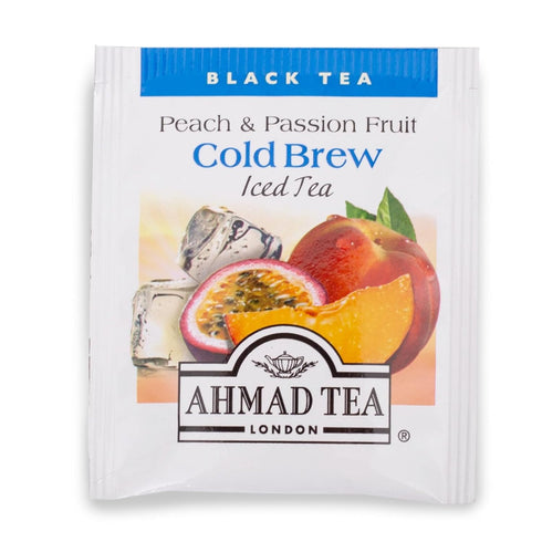 20 (Pack 1) Ahmad Tea Black Tea, Cold Brew Peach and Passion Fruit Teabags, Iced Tea, ct of - Caffeinated