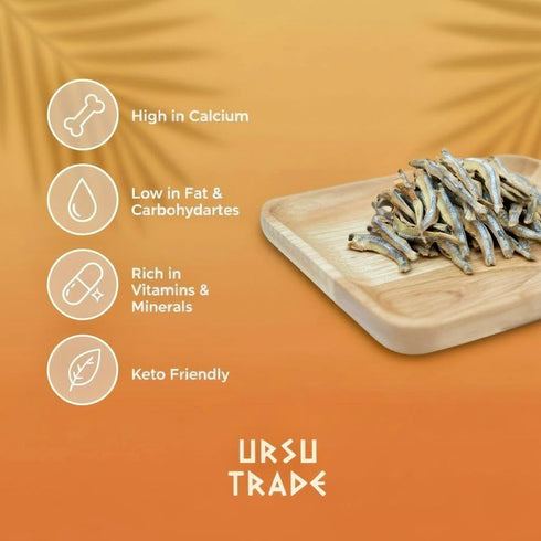 Generic Omega-3, 4oz (110g) Premium Extra Salty Dried Anchovies Savory Asian Seafood Snack, High Protein, Rich