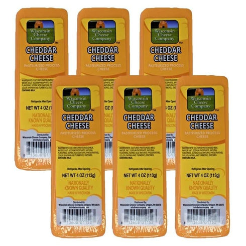 Wisconsin Cheese Company - 100% Wisconsin Cheddar Cheese 4 oz Blocks (Pack