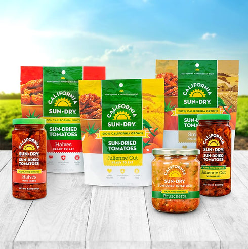 3oz (Pack 2) Sun-Dried Tomatoes, Bag of Smoked, Dry Julienne Cut, Ready to Eat, by CALIFORNIA SUN DRY | Gluten-Free